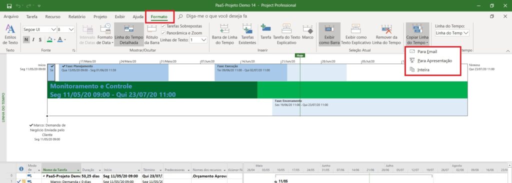 Como Usar a Linha do Tempo do Project