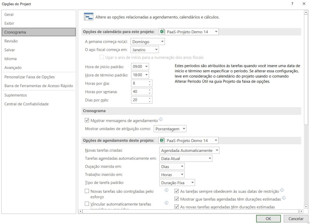 Como Configurar o Project Desktop Para Seus Cronogramas