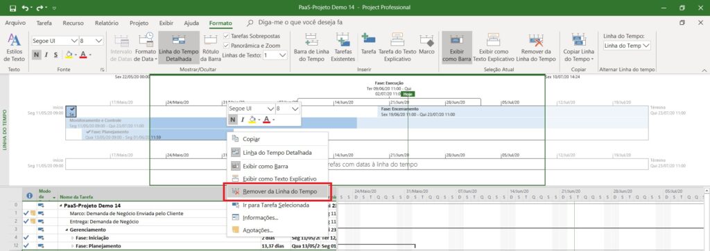 Como Usar a Linha do Tempo do Project